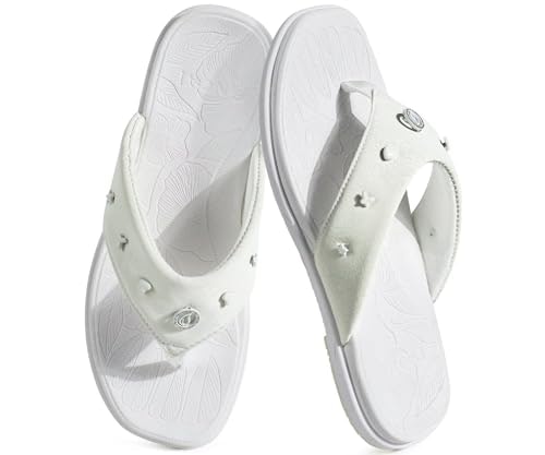 Oncai Women's Studded Faux Leather Flip Flops: $14.44 Oncai Women's Studded Faux Leather Flip Flops: $14.44