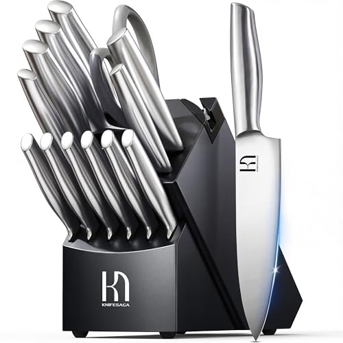KnifeSaga 14-Piece Knife Block Set: $119.95 KnifeSaga 14-Piece Knife Block Set: $119.95