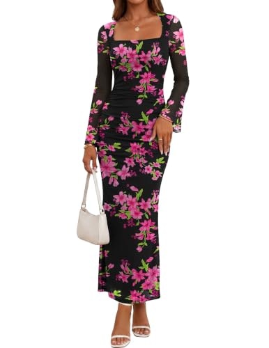 Zelroxa Women's Long Sleeve Floral Mesh Maxi Dress: $34.98 Zelroxa Women's Long Sleeve Floral Mesh Maxi Dress: $34.98