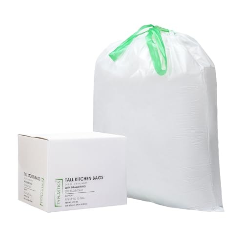 Typlastics 13-Gallon Tall Kitchen Drawstring Trash Bags 200-Count: $28.24 Typlastics 13-Gallon Tall Kitchen Drawstring Trash Bags 200-Count: $28.24