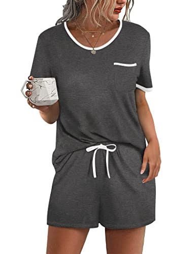 Ekouaer Women's 2-Piece Short Sleeve Pajama Set: $12.82 Ekouaer Women's 2-Piece Short Sleeve Pajama Set: $12.82