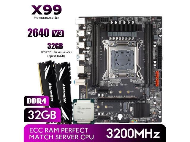 Atermiter D4 LGA2011-3 Motherboard, Intel Xeon E5 2640 V3 CPU, and 32GB DDR4 RAM Set: $398.70