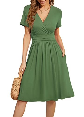 Weaczzy Women's Short Sleeve V-Neck Casual Dress: $19.98