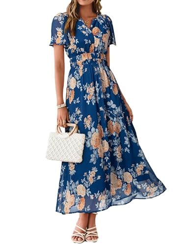Simplee Women Floral Chiffon Maxi Dress: $34.98