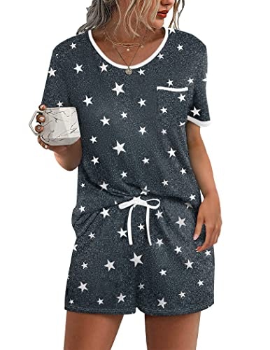 Ekouaer Women's 2-Piece Short Sleeve Pajama Set: $9.98