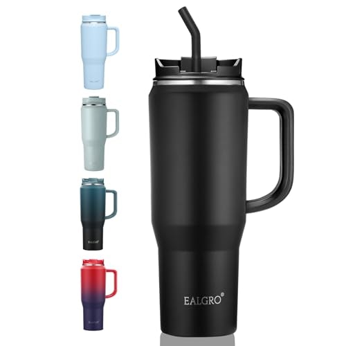 Ealgro 40-oz. Insulated Tumbler with Handle and Straw: $15.78