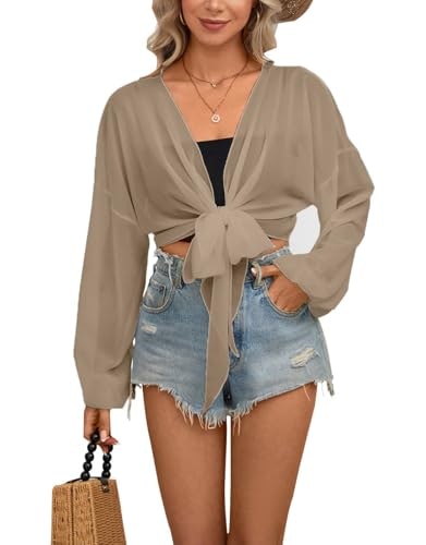 Olrain Women's Tie Front Chiffon Beach Kimono Cover-Up: $9.46 Olrain Women's Tie Front Chiffon Beach Kimono Cover-Up: $9.46