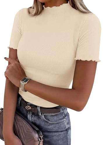 Prettygarden Women's Ribbed Knit Short Sleeve T-Shirt: $16.14 Prettygarden Women's Ribbed Knit Short Sleeve T-Shirt: $16.14