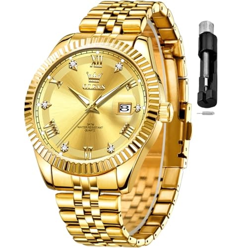 Olevs Gold Men's Date Wristwatch: $38.22 Olevs Gold Men's Date Wristwatch: $38.22