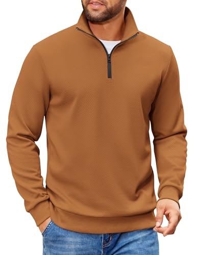 Coofandy Men's 1/4 Zip Knit Polo Pullover: $29.98 Coofandy Men's 1/4 Zip Knit Polo Pullover: $29.98