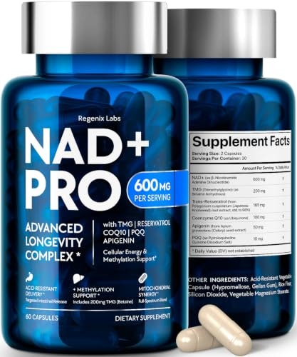 Regenix Labs 6-in-1 600mg NAD Longevity Complex 60-Count Capsules: $17.49 Regenix Labs 6-in-1 600mg NAD Longevity Complex 60-Count Capsules: $17.49