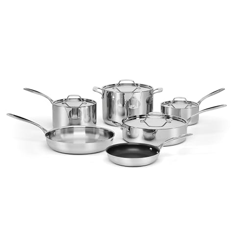 Cuisinart Custom-Clad 5-Ply Stainless Steel 10-Piece Cookware Set: $429.95 Cuisinart Custom-Clad 5-Ply Stainless Steel 10-Piece Cookware Set: $429.95