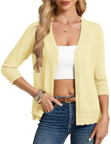 Grace Karin Women's 3/4 Sleeve V-Neck Button-Up Cardigan: $21.41 Grace Karin Women's 3/4 Sleeve V-Neck Button-Up Cardigan: $21.41