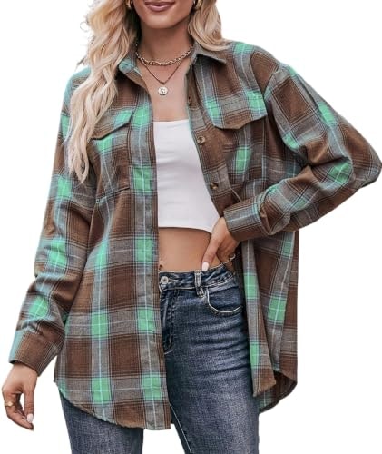 Deer Lady Women's Plaid Flannel Shirt: $22.09