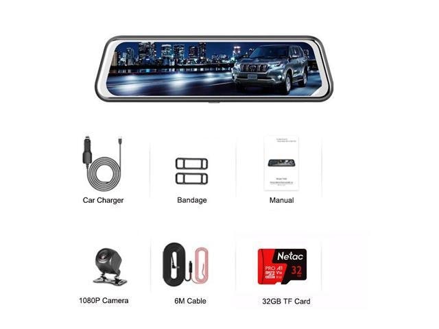 Dual Lens Rearview Mirror Dash Cam with 32GB Card: $271 Dual Lens Rearview Mirror Dash Cam with 32GB Card: $271