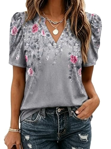 Zeagoo Women's V-Neck Short Sleeve Blouse: $7.99 Zeagoo Women's V-Neck Short Sleeve Blouse: $7.99