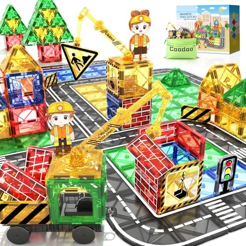 Magnetic Tiles Road Set with Extendable Crane: $17.97 Magnetic Tiles Road Set with Extendable Crane: $17.97