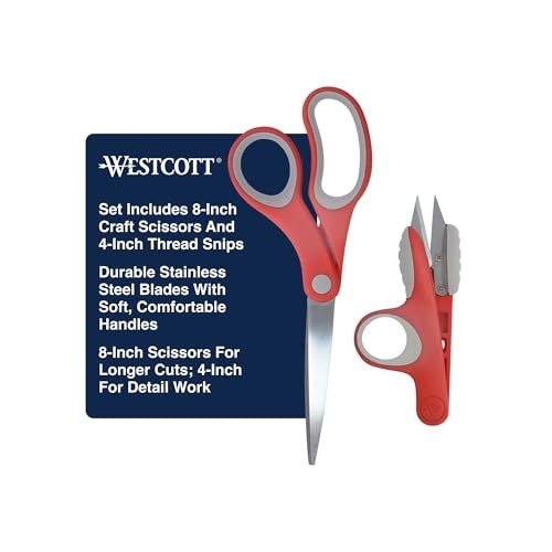 Westcott 8-Inch Craft Scissors and 4-Inch Thread Snips Set: $7.80