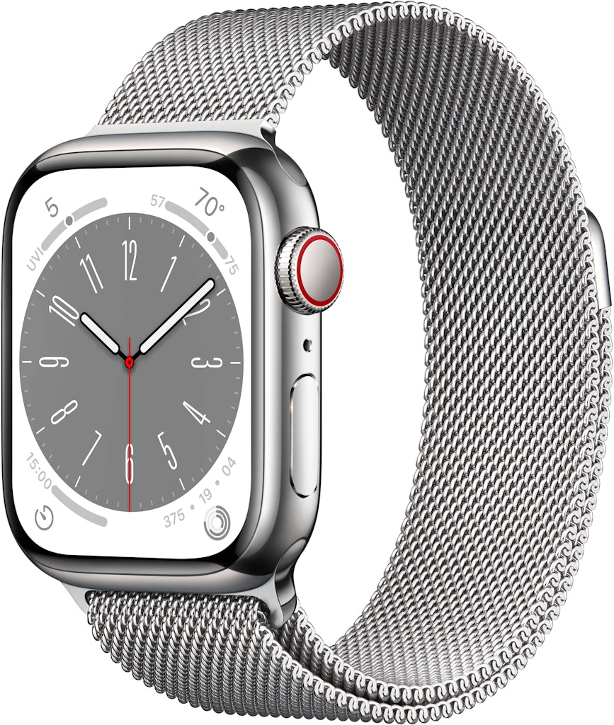 Refurbished Apple Watch Series 8 41mm Stainless Steel Case with Milanese Loop: $169.99