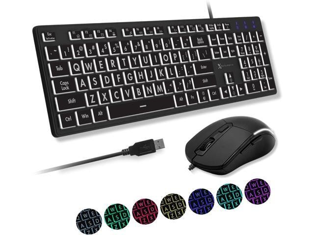 X9 Large Print Backlit Wired Keyboard and Mouse Combo: $59.77 X9 Large Print Backlit Wired Keyboard and Mouse Combo: $59.77