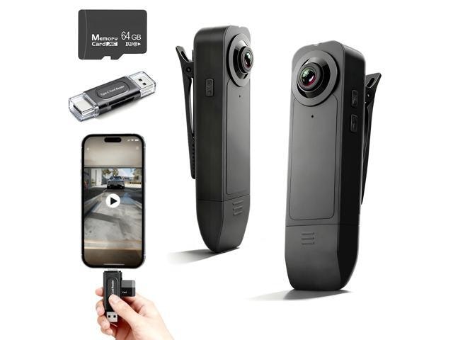 1080p Wearable Mini Body Camera with 64GB Micro SD Card: $46.49
