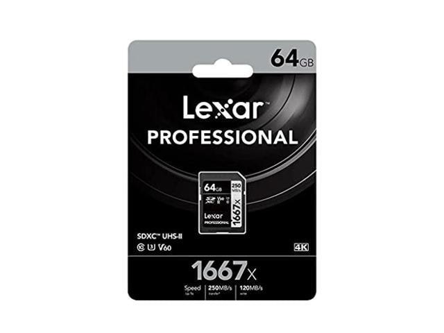 Lexar 1667x UHS-II 250MB/s 64GB SDXC Memory Card: $82.69 Lexar 1667x UHS-II 250MB/s 64GB SDXC Memory Card: $82.69