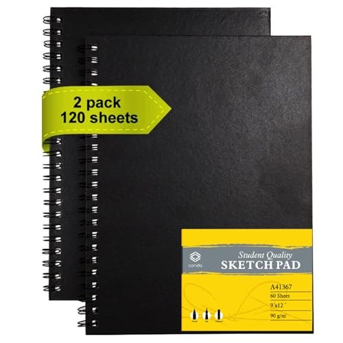 Conda 9"x12" Spiral Bound Sketch Book 2-Pack: $14.29