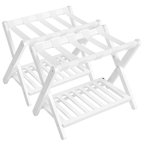 Songmics Solid Wood Luggage Rack with Storage Shelf: $89.99 Songmics Solid Wood Luggage Rack with Storage Shelf: $89.99