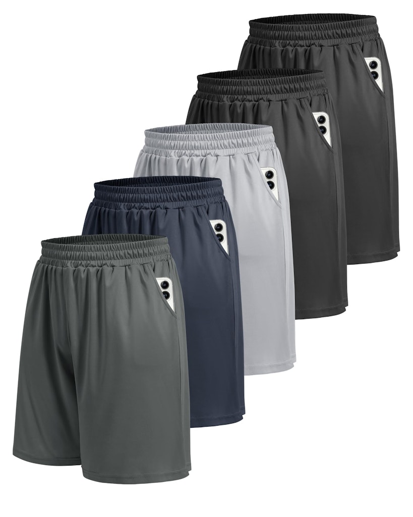 Men's Athletic Gym Shorts 5-Pack (L only): $19 w/ Prime