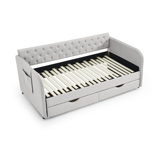 Keiki Twin-to-King Extendable Daybed with Trundle and Drawers: $363.82 Keiki Twin-to-King Extendable Daybed with Trundle and Drawers: $363.82