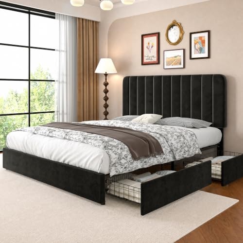 Vecelo Queen Upholstered Platform Storage Bed Frame: $159.99 Vecelo Queen Upholstered Platform Storage Bed Frame: $159.99