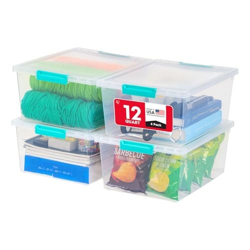 Iris USA 12-Quart Storage Bins with Lids 4-Pack: $24.99 Iris USA 12-Quart Storage Bins with Lids 4-Pack: $24.99