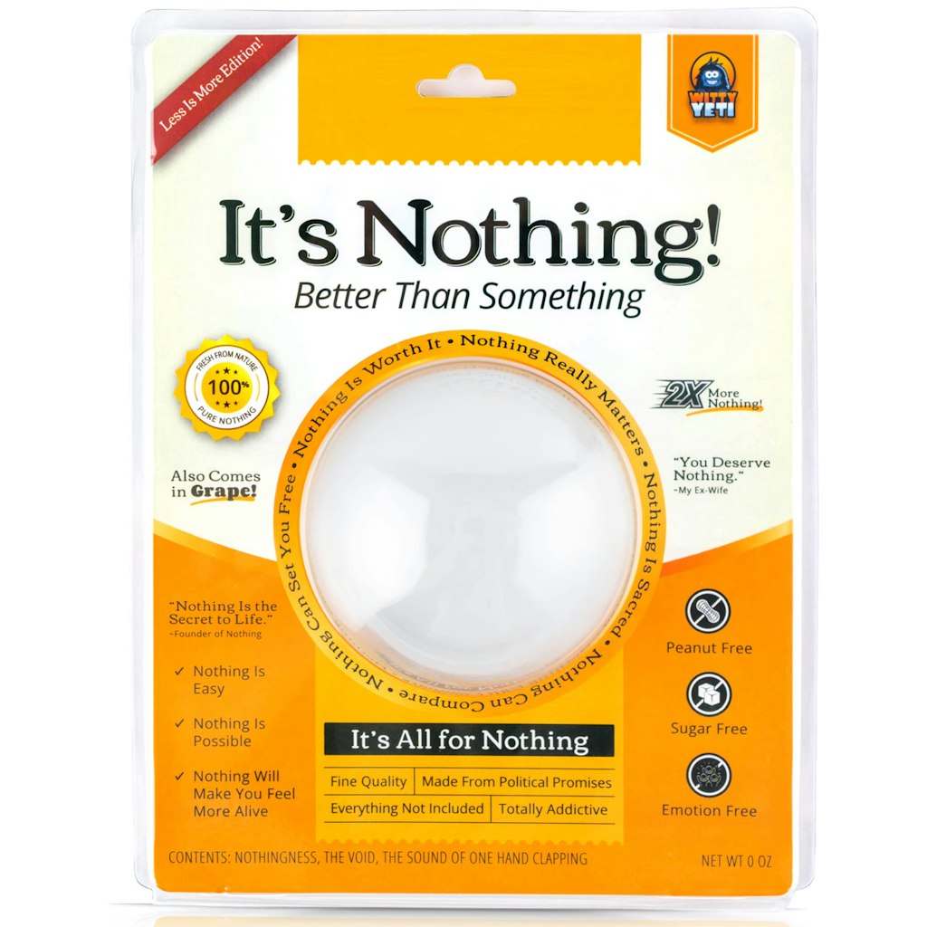 Witty Yeti Gift of Nothing Gag Gift: $9.99 Witty Yeti Gift of Nothing Gag Gift: $9.99