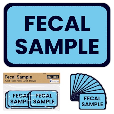 Witty Yeti Fecal Sample Sticker 25-Pack for $8 + free shipping w/ Prime