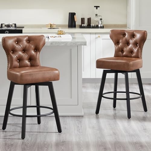 26-inch Upholstered Swivel Bar Stools 2-Pack: $239 26-inch Upholstered Swivel Bar Stools 2-Pack: $239