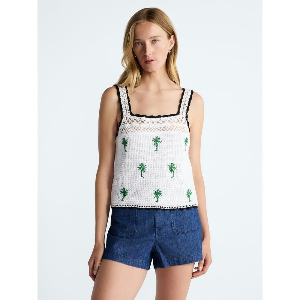 Free Assembly Women's Embroidered Square Neck Cotton Tank Top: $10.54 Free Assembly Women's Embroidered Square Neck Cotton Tank Top: $10.54