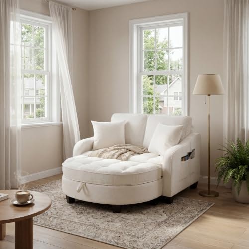 Erye Chenille Tufted Loveseat Sofa and Ottoman Set: $386.99 Erye Chenille Tufted Loveseat Sofa and Ottoman Set: $386.99