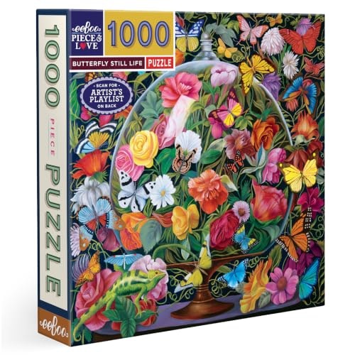eeBoo Butterfly Still Life 1,000-Piece Jigsaw Puzzle: $23 eeBoo Butterfly Still Life 1,000-Piece Jigsaw Puzzle: $23