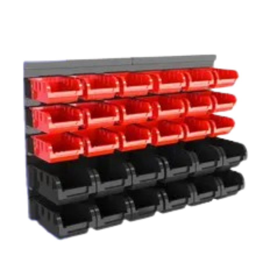 30-Piece Wall-Mounted Stackable Bin Organizer: $17