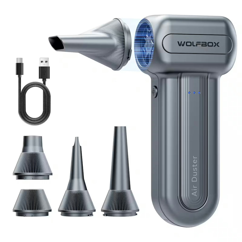 Wolfbox DF60 Rechargeable Cordless Air Duster: $30.69