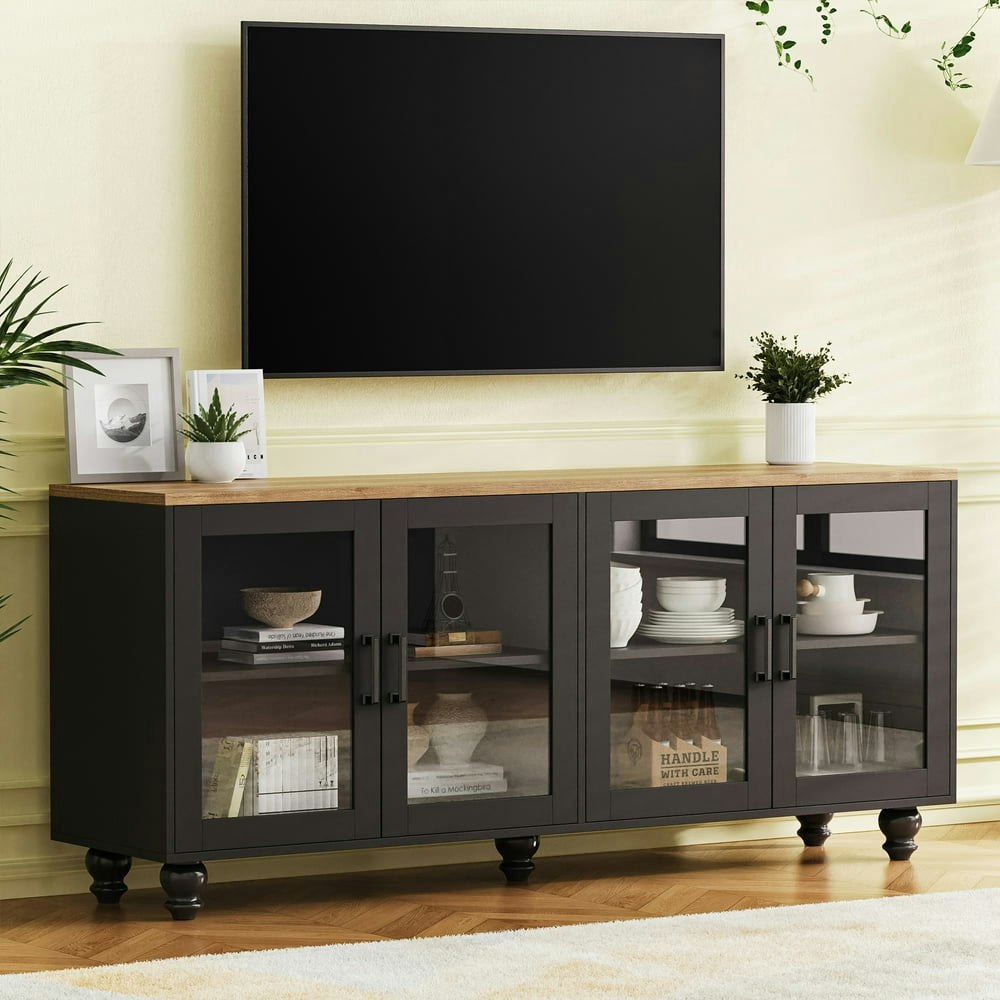 Euroco 63-Inch Farmhouse TV Stand and Sideboard Console: $214.04