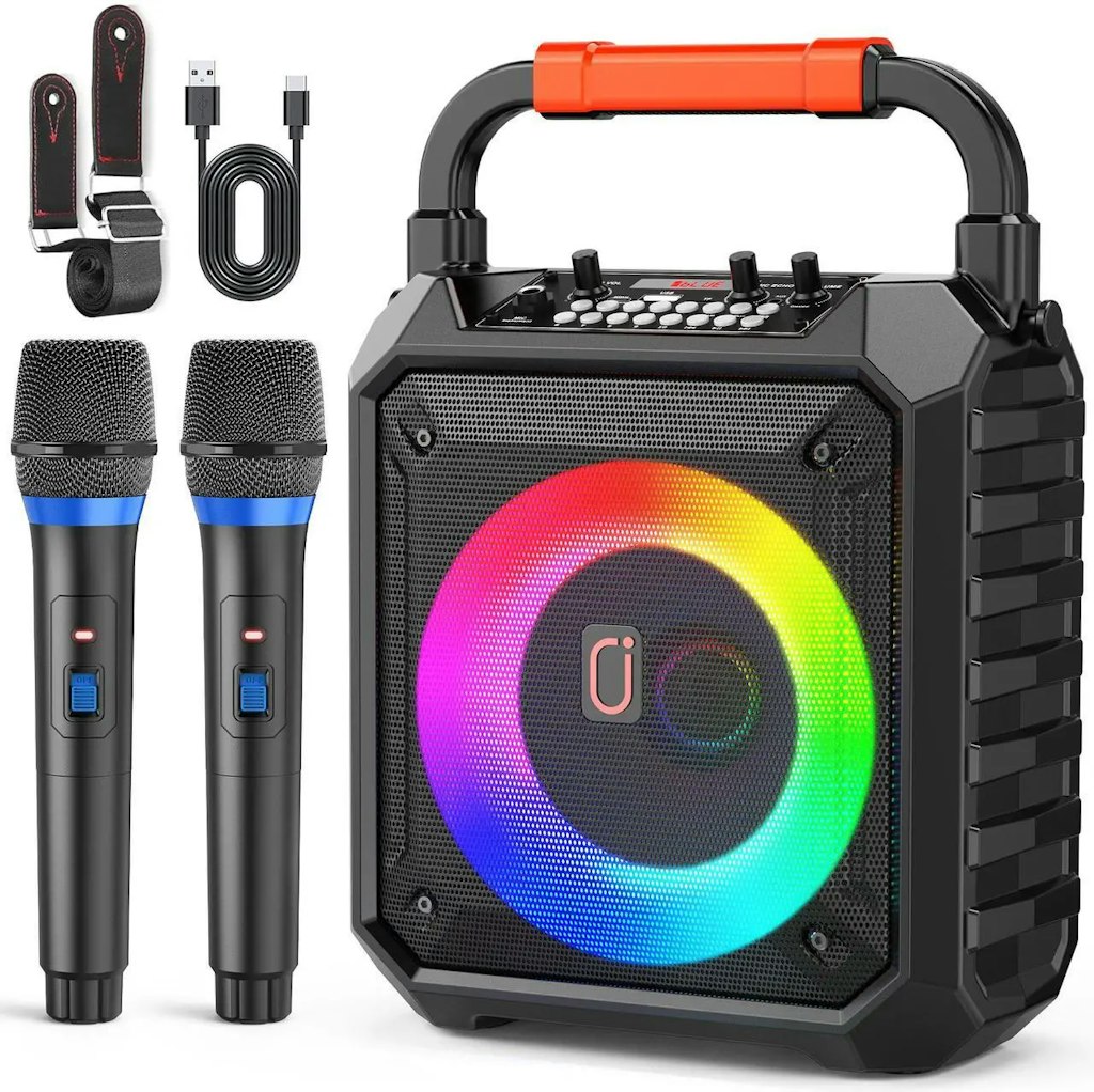 JYX T17-T Portable Karaoke Machine w/ 2 Wireless Microphones & Bluetooth Speaker: $48 JYX T17-T Portable Karaoke Machine w/ 2 Wireless Microphones & Bluetooth Speaker: $48