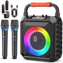 JYX T17-T Portable Karaoke Machine w/ 2 Wireless Microphones & Bluetooth Speaker for $48 + free shipping
