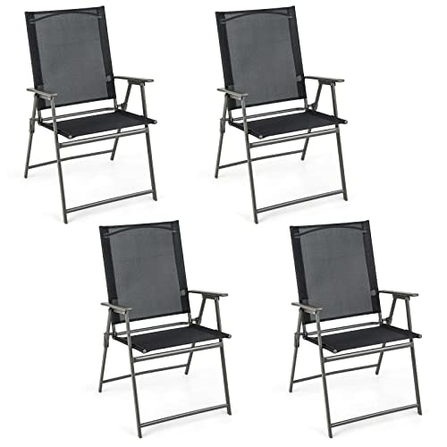 Giantex Patio Folding Chair 4-Pack: $110.49