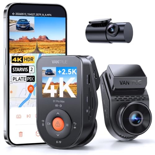 Vantrue S1 Pro Max 4K Front & 2.5K Rear Dash Cam: $219.99