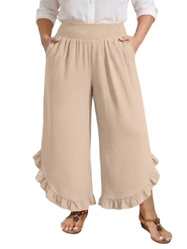 Feiersi Plus Size High-Waisted Wide-Leg Pants: $16.99 Feiersi Plus Size High-Waisted Wide-Leg Pants: $16.99