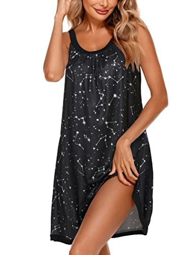 Ekouaer Women's Sleeveless Pleated Scoopneck Nightgown: $12.40