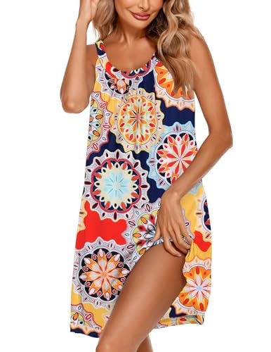 Ekouaer Women's Sleeveless Pleated Scoopneck Nightgown: $13.49