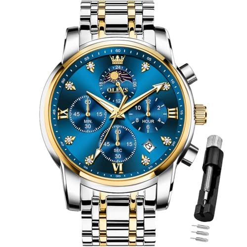 Olevs Men's Diamond Stainless Steel Quartz Watch: $34.22