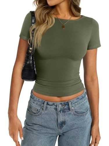 EasyGala Women's Cotton Short Sleeve Boat Neck Crop Top: $12.74 EasyGala Women's Cotton Short Sleeve Boat Neck Crop Top: $12.74
